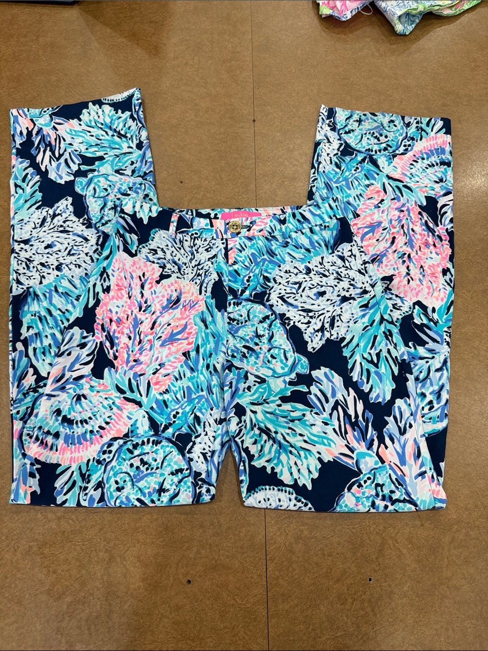 LILLY PULITZER 33" Malorie High Rise Stretch Trouser In High Tide Navy Party 0